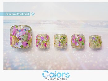 カラーズ広尾 ネイルラウンジ(Colors Hiroo Nail Lounge)/シェル埋め尽くし　輝きMAX FOOT