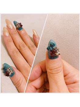 アイピー(I.P)/ヒョウ柄クマさんネイル