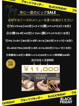 トータルビューティーサロン ディアナ(DIANA)/ブラックフライデーメニュー