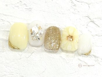 ネイルメゾン 池袋店(NAIL MAISON)/イエローフラワー¥10550