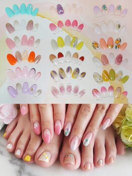 メイクプラスネイル ヴィヴィッド(MAKE+NAIL vivid)の写真/今月の新作♪定額ハンドデザインサンプル写真左から4950円6050円7150円◆学生ミセスOLセレブ等幅広くご来店