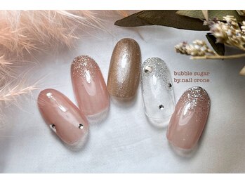 バブル シュガー バイ ネイルクローネ(bublle sugar by.nail crone)/シンプルストーンネイル