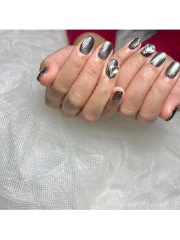 マグネット×3Dハートネイル