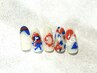 大阪万博♪【ミャクミャクネイル】手描きアート★　ハンドネイル￥12,600