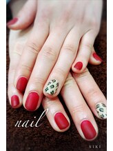 シキ(SIKI)/ヒョウ柄×ボルドーの冬ネイル