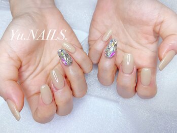 ユーネイルズ 恵比寿(Yu.NAILS.)/オーロラ韓国シンプル◎スワロ