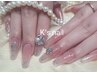 ★チップ長さだし長さだし★チークネイル+パーツ2本　13500