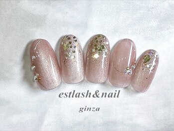 エストラッシュアンドネイル 銀座店(est lash&nail)/マグネットラメホロネイル