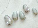 くすみブルーのニュアンスネイル