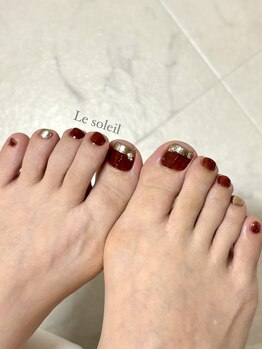 ル ソレイユ(Le soleil)/秋色フットネイル byあやか