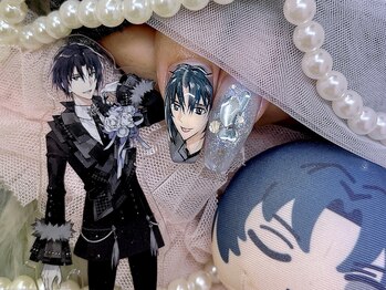 アリーズ(Allies)/痛ネイル 手書き 水色