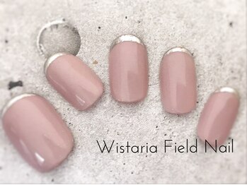 ウィスタリアフィールドネイル MONAD店(WISTARIA FIELD)/メタリックシルバー細フレンチ