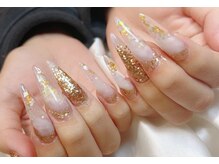 ビジューネイルズ 西川口店(bijou nails)/ゴールド　ラメアートネイル