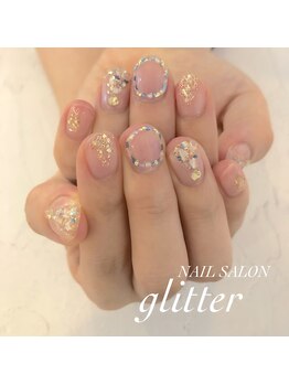 ネイルサロン グリッター(NAIL SALON glitter)/夏のクリアネイル