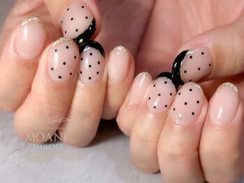 モアニ ヒロオ 渋谷店(MOANI Hiroo)/ブラックネイルで甘辛デザイン♪
