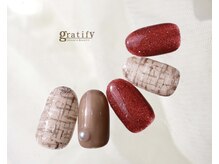 グラティフィー(gratify)/冬に人気♪ボルドー×ツイード