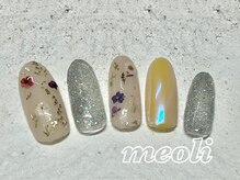 ミオリィ(meoli)/ワンカラー +フラワーステッカー