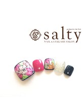ネイルアンドアイラッシュサロン ソルティ 寺田町(salty)/フットジェル／アート10本コース
