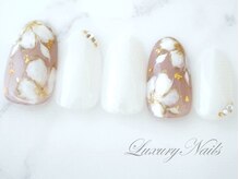 ラグジュアリーネイルズ カワグチ(Luxury Nails Kawaguchi)/手描きフラワーアート*