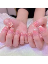 アイディールネイル(ideal nail)/チーク×ぷっくりフラワーネイル