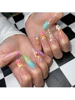 モレリア 心斎橋店(morelia)の写真/【スカルプ長さ出し10本&10本アートやり放題¥14980】個性派/海外流行デザイン/こだわりを思いっ切り形に♪