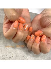 ハロウィンおばけネイル
