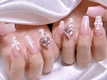 エムズ ネイルサロン(M2)/長さだしピンククロムハーツ