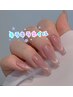 【チップ長さだし】マグネットフレンチ/チークマグネットフレンチネイル¥7980