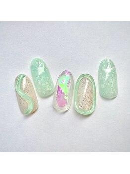 ネイルアンドまつげ リュフェール 五反田(Nail Lufaire)/クリア囲みネイル