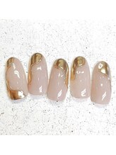 ネイルアンドまつげ リュフェール 五反田(Nail Lufaire)/変形ミラーフレンチ