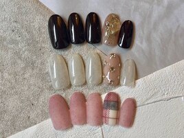 チェック ブラウン