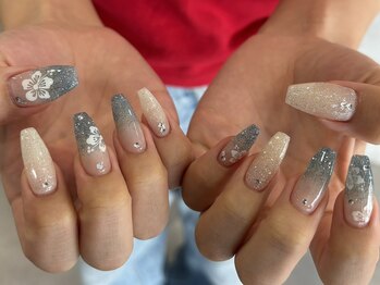 アイズモア 京王八王子店(Eye's More～eyelash＆nail～)/フラッシュネイル×ハイビスカス