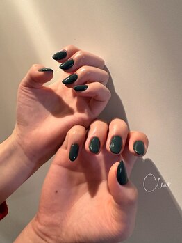 クリア(Clear)/deep green × one color