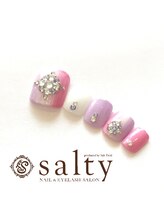 ネイルアンドアイラッシュサロン ソルティ 寺田町(salty)/フットジェル／アート10本コース