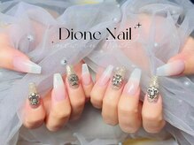 ディオーネ ネイルスタジオ(Dione)/清楚な色味+ゴシック風パーツ