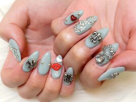 クロムパーツ/Y2K/くすみブルー