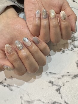 ☆ブルー×桜ブライダルネイル☆