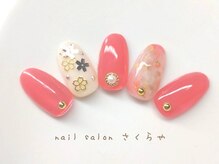 さくらや/ニュアンス×お花のお着物ネイル