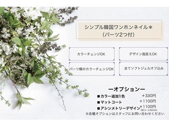 アイラッシュアンドネイルサロン クレアラルーチェ 広島本店(Crea la Luce)/【ネイル】シンプルワンホン