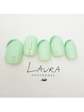 ローラポンポニー(Laura pomponnee)/斜めラメフレンチ