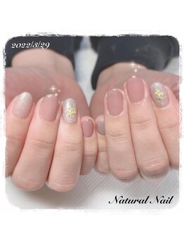 ナチュラル ネイル(Natural Nail)/キラキラ細ラメライン♪