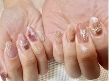 ネイル アイラッシュ 彩 熊谷店/ニュアンス×ミラー