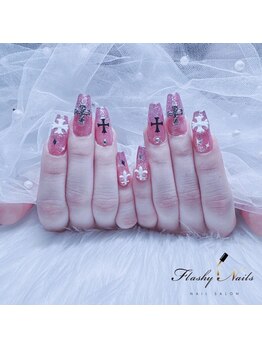 フラッシーネイルズ(Flashy Nails)/長さ出しグラデ♪