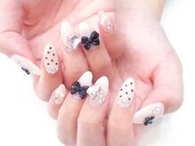 ネイルコレクション ピンク(Nail Collection Pink)/ジェル定額￥9990☆黒リボン