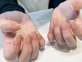 ナチュラル　細フレンチ　白