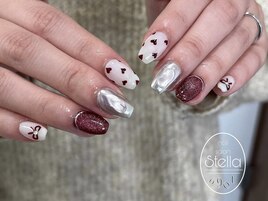 バレンタインネイル