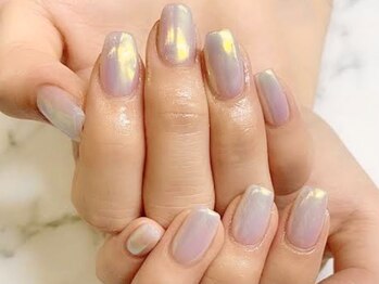フレイムス アイラッシュ アンド ネイル(FRAMES)/艶感と透明感オーロラネイル♪
