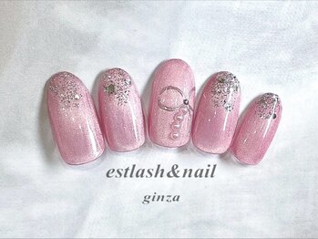 エストラッシュアンドネイル 銀座店(est lash&nail)/ピンクリボンネイル