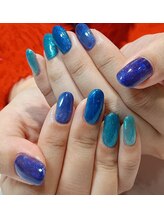 ブルーグラデーションネイル