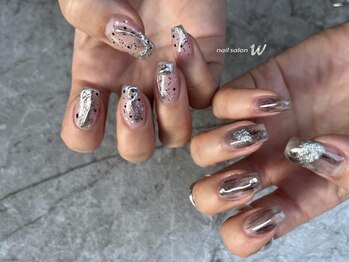 ダブリュー 放出店(W)/左右違う♪アシメネイル